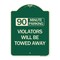 Signmission 90 Minute Parking Violators Will Towed Away Heavy-Gauge Aluminum Sign, 24" x 18", G-1824-24360 A-DES-G-1824-24360 - alternate 1